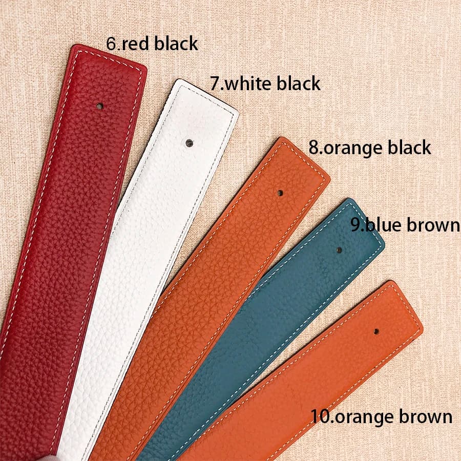 2026 WITHOUT BUCKLE 3.2cm 14colors Ciartuar new design for men women belt high quality cowskin genuine leather two sides