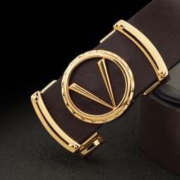 Fashion V letter Black genuine leather designer belts men HighQuality Cowskin Waist Strap Casual Automatic buckle ceinture homme