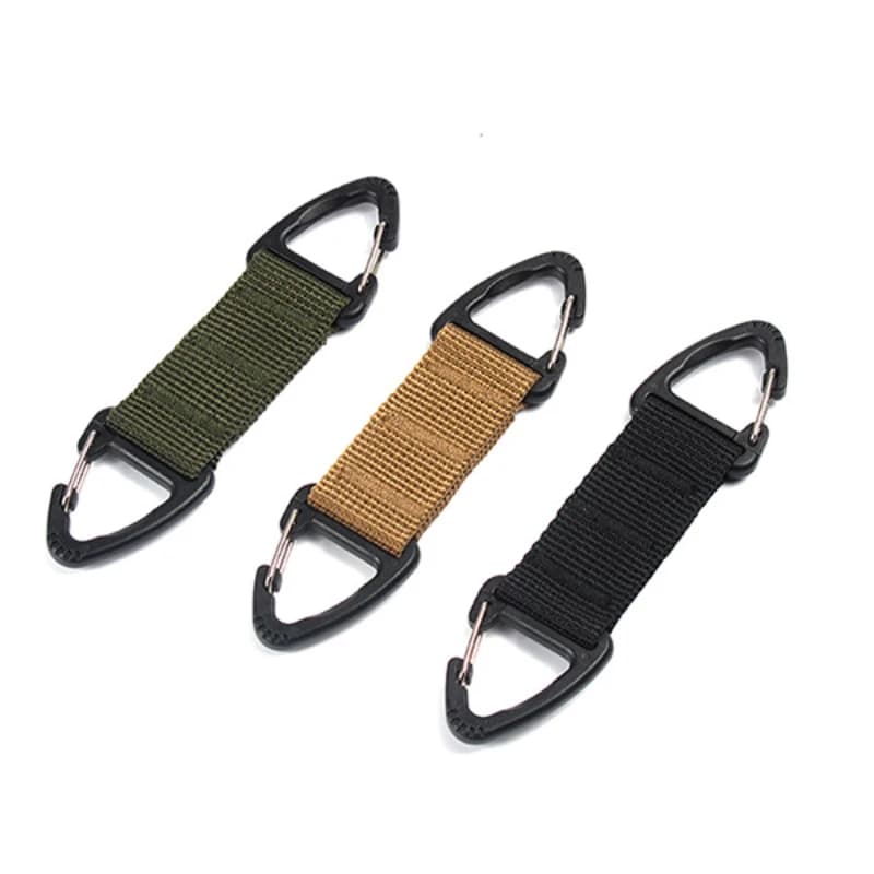 Molle Webbing Backpack Buckle Carabiners Double-Point Triangle Tactical Hanging Buckle Outdoor Camping Hiking Climbing Accessory