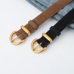 Women Luxury Design Suede Leather Belt Casual Versatile Business Waist Strap Trendy Pin Buckle Waistband