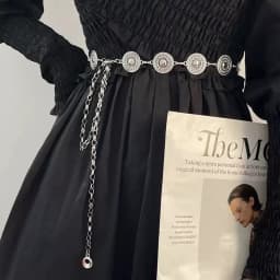 Women Hollow Out Round Metal Belt Gold Silver Carved Long Adjustable Chain Belts Elegant Lady Girl Dress Coat Decorative Strap
