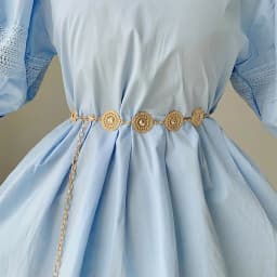 Women Hollow Out Round Metal Belt Gold Silver Carved Long Adjustable Chain Belts Elegant Lady Girl Dress Coat Decorative Strap