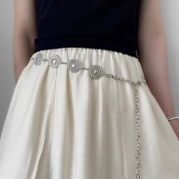 Women Hollow Out Round Metal Belt Gold Silver Carved Long Adjustable Chain Belts Elegant Lady Girl Dress Coat Decorative Strap