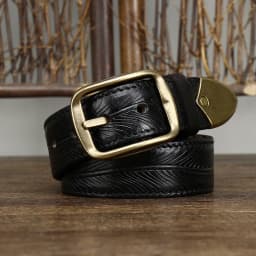 3.8CM Wide Men's Genuine Leather Cowhide Copper Buckle Casual Retro Fashion Belt Men Waistband Male Luxury Strap Cintos