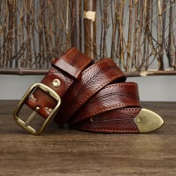 3.8CM Wide Men's Genuine Leather Cowhide Copper Buckle Casual Retro Fashion Belt Men Waistband Male Luxury Strap Cintos