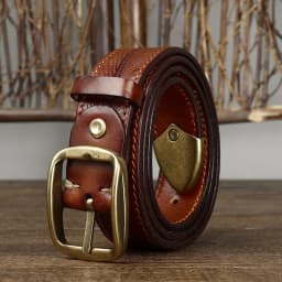 3.8CM Wide Men's Genuine Leather Cowhide Copper Buckle Casual Retro Fashion Belt Men Waistband Male Luxury Strap Cintos