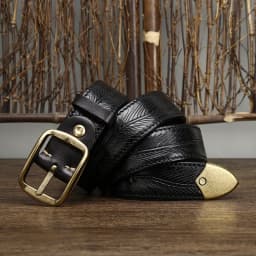 3.8CM Wide Men's Genuine Leather Cowhide Copper Buckle Casual Retro Fashion Belt Men Waistband Male Luxury Strap Cintos