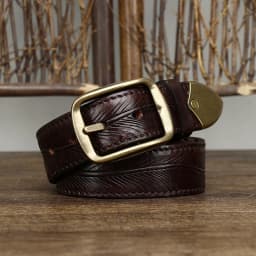 3.8CM Wide Men's Genuine Leather Cowhide Copper Buckle Casual Retro Fashion Belt Men Waistband Male Luxury Strap Cintos