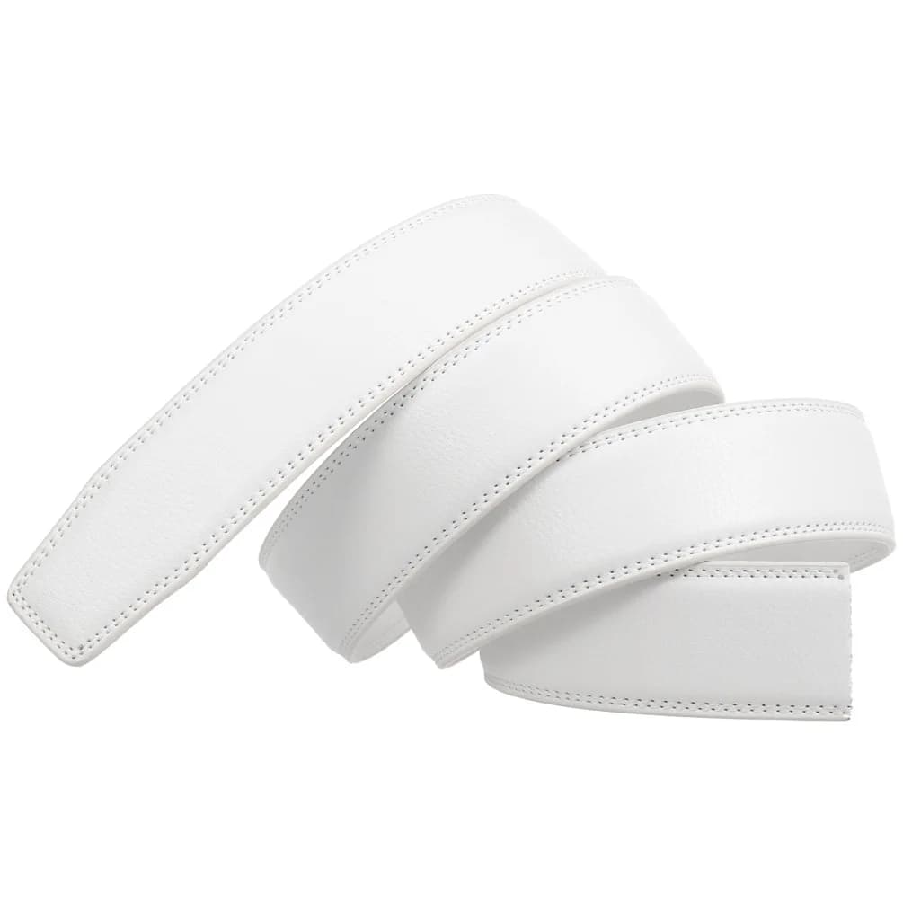 Men's Belt Accessories White Replacement Belt 3.5cm without buckle Ratchet Leather Belt High-end luxury belt for men