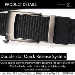 TUSHI Nylon Automatic Buckle Belt Outdoor Tooling Jeans Solid Color Canvas Waistband High Quality Casual Tactical Belt for Men