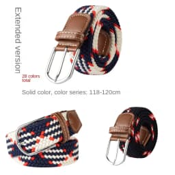 3.3cmx107cm Unisex Belt Casual Knitted Pin Buckle Men Belt Woven Canvas Elastic Braided Stretch Belts for Women
