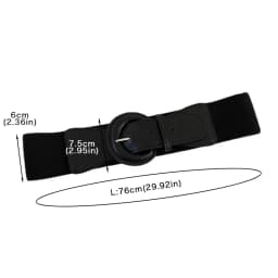 New Black Elastic Waistband For Women Retro Wild Pin Buckle Slim Body Waist Belt Coat Dress Decorative Girdles Strap Cummerbund