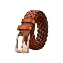 3.5cm Wide Men Real Cowhide High Quality Belts Full Grain Genuine Belt Without Leather Box Knitting Woven Hand 110cm 120cm Brown