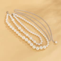 Sexy Geometric Pearl Waist Chain For Women Double Layer Beads Chain Belt Streetwear Summer Fashion Body Jewelry