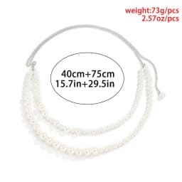 Sexy Geometric Pearl Waist Chain For Women Double Layer Beads Chain Belt Streetwear Summer Fashion Body Jewelry