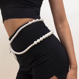 Sexy Geometric Pearl Waist Chain For Women Double Layer Beads Chain Belt Streetwear Summer Fashion Body Jewelry