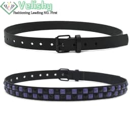 New Purple Rivet Punk Women's Belt Hip Hop Y2k Jeans Accessor Girdle Fashion Trend Pu Leather Pin Buckle Waistband Unisex
