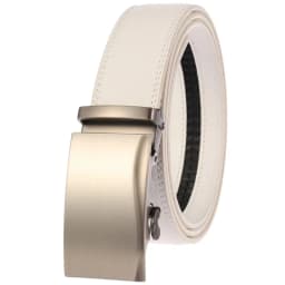 Luxury Mens Genuine Leather Belt White Cowhide Alloy Automatic Buckle Formal Belts For Men 3.5cm Width Waist Strap Male B373