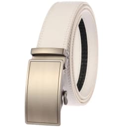 Luxury Mens Genuine Leather Belt White Cowhide Alloy Automatic Buckle Formal Belts For Men 3.5cm Width Waist Strap Male B373