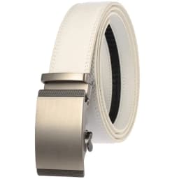 Luxury Mens Genuine Leather Belt White Cowhide Alloy Automatic Buckle Formal Belts For Men 3.5cm Width Waist Strap Male B373