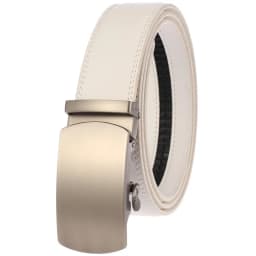 Luxury Mens Genuine Leather Belt White Cowhide Alloy Automatic Buckle Formal Belts For Men 3.5cm Width Waist Strap Male B373