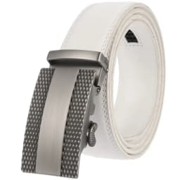 Luxury Mens Genuine Leather Belt White Cowhide Alloy Automatic Buckle Formal Belts For Men 3.5cm Width Waist Strap Male B373