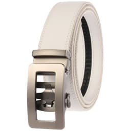 Luxury Mens Genuine Leather Belt White Cowhide Alloy Automatic Buckle Formal Belts For Men 3.5cm Width Waist Strap Male B373