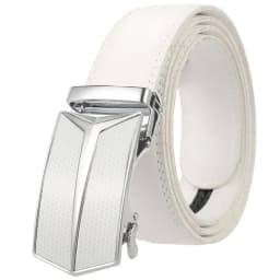 Luxury Mens Genuine Leather Belt White Cowhide Alloy Automatic Buckle Formal Belts For Men 3.5cm Width Waist Strap Male B373