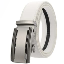 Luxury Mens Genuine Leather Belt White Cowhide Alloy Automatic Buckle Formal Belts For Men 3.5cm Width Waist Strap Male B373