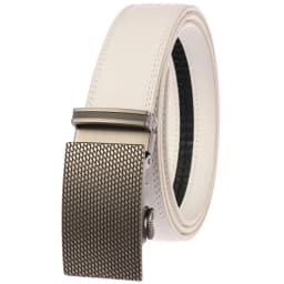 Luxury Mens Genuine Leather Belt White Cowhide Alloy Automatic Buckle Formal Belts For Men 3.5cm Width Waist Strap Male B373