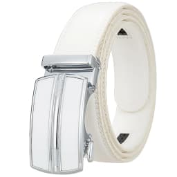 Luxury Mens Genuine Leather Belt White Cowhide Alloy Automatic Buckle Formal Belts For Men 3.5cm Width Waist Strap Male B373