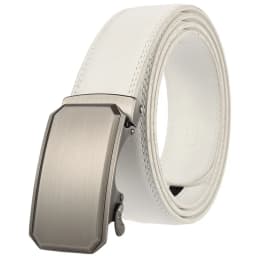 Luxury Mens Genuine Leather Belt White Cowhide Alloy Automatic Buckle Formal Belts For Men 3.5cm Width Waist Strap Male B373