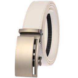 Luxury Mens Genuine Leather Belt White Cowhide Alloy Automatic Buckle Formal Belts For Men 3.5cm Width Waist Strap Male B373