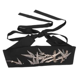 Chinese Han Dynasty Hanfu Clothing Waistband with Tassels Wide Tie Belt with Bamboo Embroidery