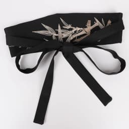 Chinese Han Dynasty Hanfu Clothing Waistband with Tassels Wide Tie Belt with Bamboo Embroidery