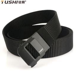 TUSHI New Fashion Men's Belt Designer Belts Alloy Automatic Buckle Canvas Belt Sports Belt Large Size 120-150cm Automatic Belt