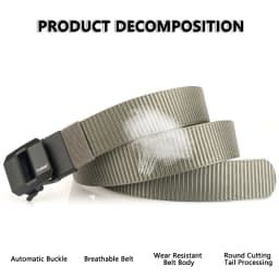 TUSHI New Fashion Men's Belt Designer Belts Alloy Automatic Buckle Canvas Belt Sports Belt Large Size 120-150cm Automatic Belt
