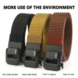 TUSHI New Fashion Men's Belt Designer Belts Alloy Automatic Buckle Canvas Belt Sports Belt Large Size 120-150cm Automatic Belt