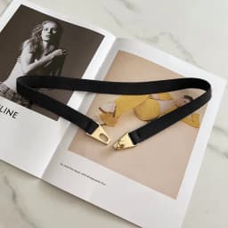 Fashion Gold Metal Knob Buckle Stretch Belt Women Thin Solid Color Slim Body Waist Belts Lady Coat Dress Shirt Skinny Waistband