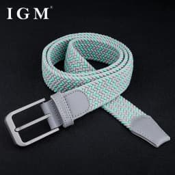 Men fashion all metal needle buckle canvas elastic elastic jeans braided belt