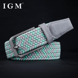 Men fashion all metal needle buckle canvas elastic elastic jeans braided belt