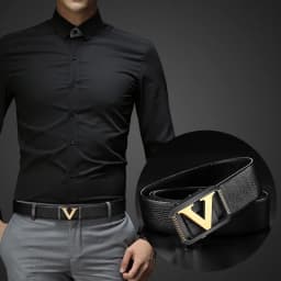 V Letter Luxury Famous Brand Genuine Leather Belt  High quality Designer Belts Men Fashion Men Classic Exquisite Waist Strap