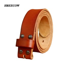 3.8cm Width Male Without Buckle Belts for Men Pin Buckle Holes Strap Cowskin Genuine Leather Strap Male No Buckle Belt for Men