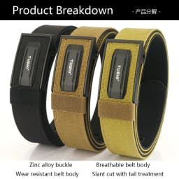 TUSHI New Hard Tactical Belt for Men Metal Automatic Buckle IPSC Gun Belt 1100D Nylon Military Belt Outdoor Sports Girdle Male