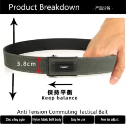 TUSHI New Hard Tactical Belt for Men Metal Automatic Buckle IPSC Gun Belt 1100D Nylon Military Belt Outdoor Sports Girdle Male