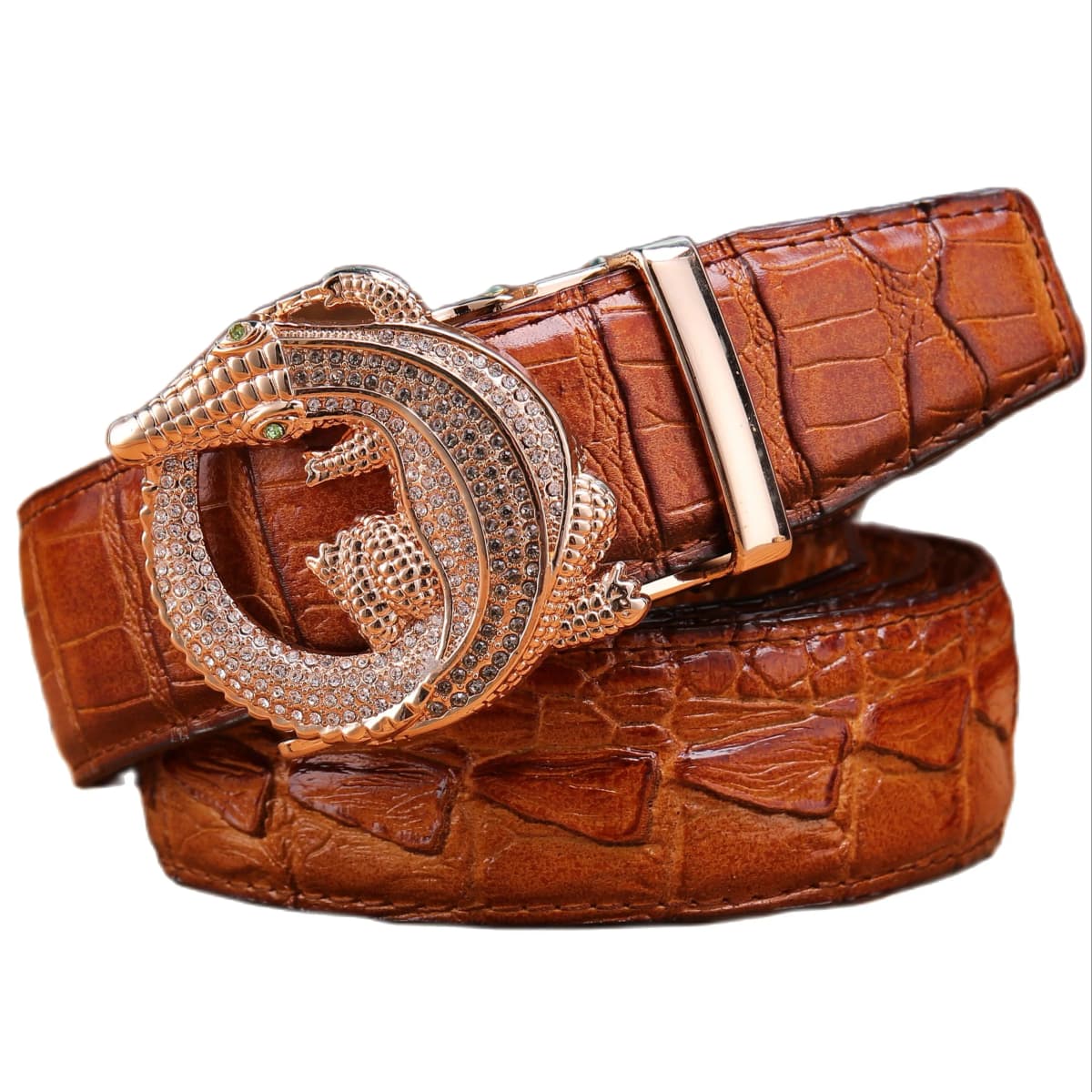 Crocodile alligator belt for men luxury strap automatic buckle cowhide genuine leather 2020 designer high quality casual fashion
