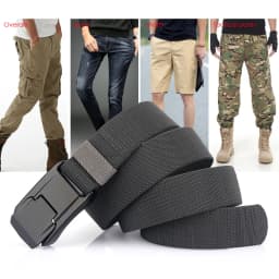 New Stretch Belt For Men and Women Hard Alloy Quick Release Buckle Strong Real Nylon Unisex Elastic Belt Overalls Work Belt