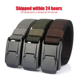 New Stretch Belt For Men and Women Hard Alloy Quick Release Buckle Strong Real Nylon Unisex Elastic Belt Overalls Work Belt