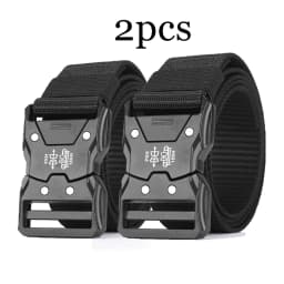 2pcs Fashion Men's Canvas Belt Simple Men's Outdoor Adventure Multi-function Belt Suitable For Youth Casual Shorts Belt