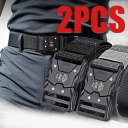 2pcs Fashion Men's Canvas Belt Simple Men's Outdoor Adventure Multi-function Belt Suitable For Youth Casual Shorts Belt